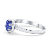 Solitaire Claw Prong Wedding Ring Simulated Cubic Zirconia 925 Sterling Silver