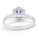 Solitaire Claw Prong Wedding Ring Simulated Cubic Zirconia 925 Sterling Silver