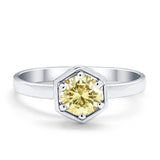 Solitaire Claw Prong Wedding Ring Simulated Cubic Zirconia 925 Sterling Silver