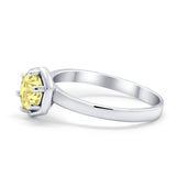 Solitaire Claw Prong Wedding Ring Simulated Cubic Zirconia 925 Sterling Silver