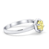 Solitaire Claw Prong Wedding Ring Simulated Cubic Zirconia 925 Sterling Silver