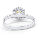 Solitaire Claw Prong Wedding Ring Simulated Cubic Zirconia 925 Sterling Silver