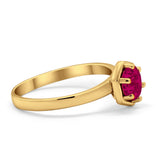 Solitaire Claw Prong Wedding Ring Simulated Cubic Zirconia 925 Sterling Silver