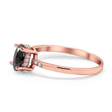 Art Deco Oval Wedding Ring Simulated Cubic Zirconia 925 Sterling Silver