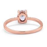 Art Deco Oval Wedding Ring Simulated Cubic Zirconia 925 Sterling Silver