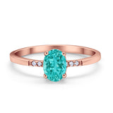 Art Deco Oval Wedding Ring Simulated Cubic Zirconia 925 Sterling Silver