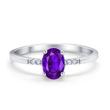 Art Deco Oval Wedding Ring Simulated Cubic Zirconia 925 Sterling Silver