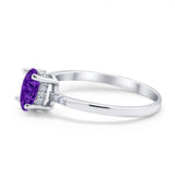 Art Deco Oval Wedding Ring Simulated Cubic Zirconia 925 Sterling Silver
