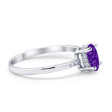 Art Deco Oval Wedding Ring Simulated Cubic Zirconia 925 Sterling Silver