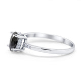 Art Deco Oval Wedding Ring Simulated Cubic Zirconia 925 Sterling Silver