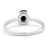 Art Deco Oval Wedding Ring Simulated Cubic Zirconia 925 Sterling Silver