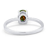 Art Deco Oval Wedding Ring Simulated Cubic Zirconia 925 Sterling Silver