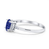 Art Deco Oval Wedding Ring Simulated Cubic Zirconia 925 Sterling Silver