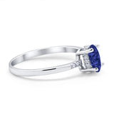 Art Deco Oval Wedding Ring Simulated Cubic Zirconia 925 Sterling Silver