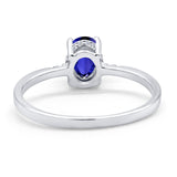 Art Deco Oval Wedding Ring Simulated Cubic Zirconia 925 Sterling Silver