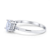 Art Deco Oval Wedding Ring Simulated Cubic Zirconia 925 Sterling Silver