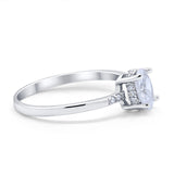 Art Deco Oval Wedding Ring Simulated Cubic Zirconia 925 Sterling Silver