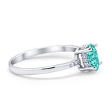 Art Deco Oval Wedding Ring Simulated Cubic Zirconia 925 Sterling Silver