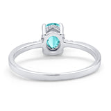 Art Deco Oval Wedding Ring Simulated Cubic Zirconia 925 Sterling Silver