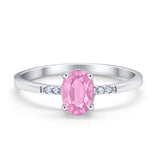 Art Deco Oval Wedding Ring Simulated Cubic Zirconia 925 Sterling Silver