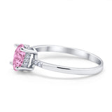 Art Deco Oval Wedding Ring Simulated Cubic Zirconia 925 Sterling Silver