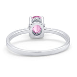 Art Deco Oval Wedding Ring Simulated Cubic Zirconia 925 Sterling Silver