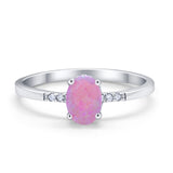 Art Deco Oval Wedding Ring Simulated Cubic Zirconia 925 Sterling Silver