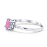 Art Deco Oval Wedding Ring Simulated Cubic Zirconia 925 Sterling Silver