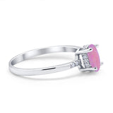 Art Deco Oval Wedding Ring Simulated Cubic Zirconia 925 Sterling Silver