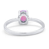 Art Deco Oval Wedding Ring Simulated Cubic Zirconia 925 Sterling Silver