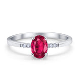 Art Deco Oval Wedding Ring Simulated Cubic Zirconia 925 Sterling Silver