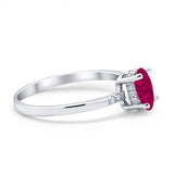 Art Deco Oval Wedding Ring Simulated Cubic Zirconia 925 Sterling Silver