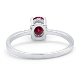 Art Deco Oval Wedding Ring Simulated Cubic Zirconia 925 Sterling Silver