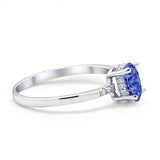 Art Deco Oval Wedding Ring Simulated Cubic Zirconia 925 Sterling Silver