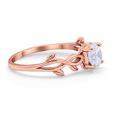 Solitaire Wedding Ring Round Simulated Cubic Zirconia 925 Sterling Silver