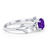 Solitaire Wedding Ring Round Simulated Cubic Zirconia 925 Sterling Silver