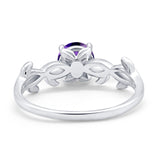 Solitaire Wedding Ring Round Simulated Cubic Zirconia 925 Sterling Silver