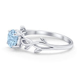 Solitaire Wedding Ring Round Simulated Cubic Zirconia 925 Sterling Silver