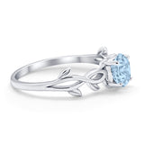 Solitaire Wedding Ring Round Simulated Cubic Zirconia 925 Sterling Silver