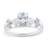 Solitaire Wedding Ring Round Simulated Cubic Zirconia 925 Sterling Silver