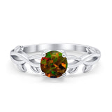 Solitaire Wedding Ring Round Simulated Cubic Zirconia 925 Sterling Silver