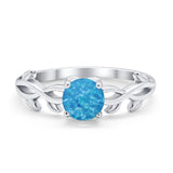 Solitaire Wedding Ring Round Simulated Cubic Zirconia 925 Sterling Silver