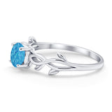 Solitaire Wedding Ring Round Simulated Cubic Zirconia 925 Sterling Silver