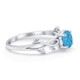 Solitaire Wedding Ring Round Simulated Cubic Zirconia 925 Sterling Silver
