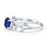 Solitaire Wedding Ring Round Simulated Cubic Zirconia 925 Sterling Silver