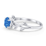 Solitaire Wedding Ring Round Simulated Cubic Zirconia 925 Sterling Silver