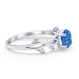 Solitaire Wedding Ring Round Simulated Cubic Zirconia 925 Sterling Silver