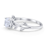 Solitaire Wedding Ring Round Simulated Cubic Zirconia 925 Sterling Silver