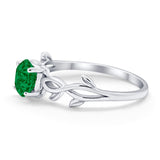 Solitaire Wedding Ring Round Simulated Cubic Zirconia 925 Sterling Silver