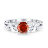 Solitaire Wedding Ring Round Simulated Cubic Zirconia 925 Sterling Silver